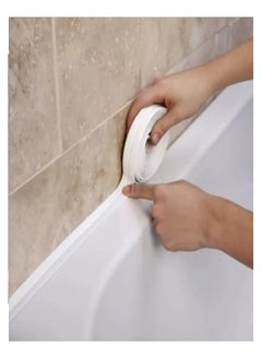 RATSAW Sealing Tape Toilet Sealing Tape Waterproof Mold Moisture Proof High Adhesion Kitchen Bathroom Sealing Tape Dampproof Sealing Sticker for Kitchen Sink Bathroom 3.2m to 3.8cm White  - Image 1