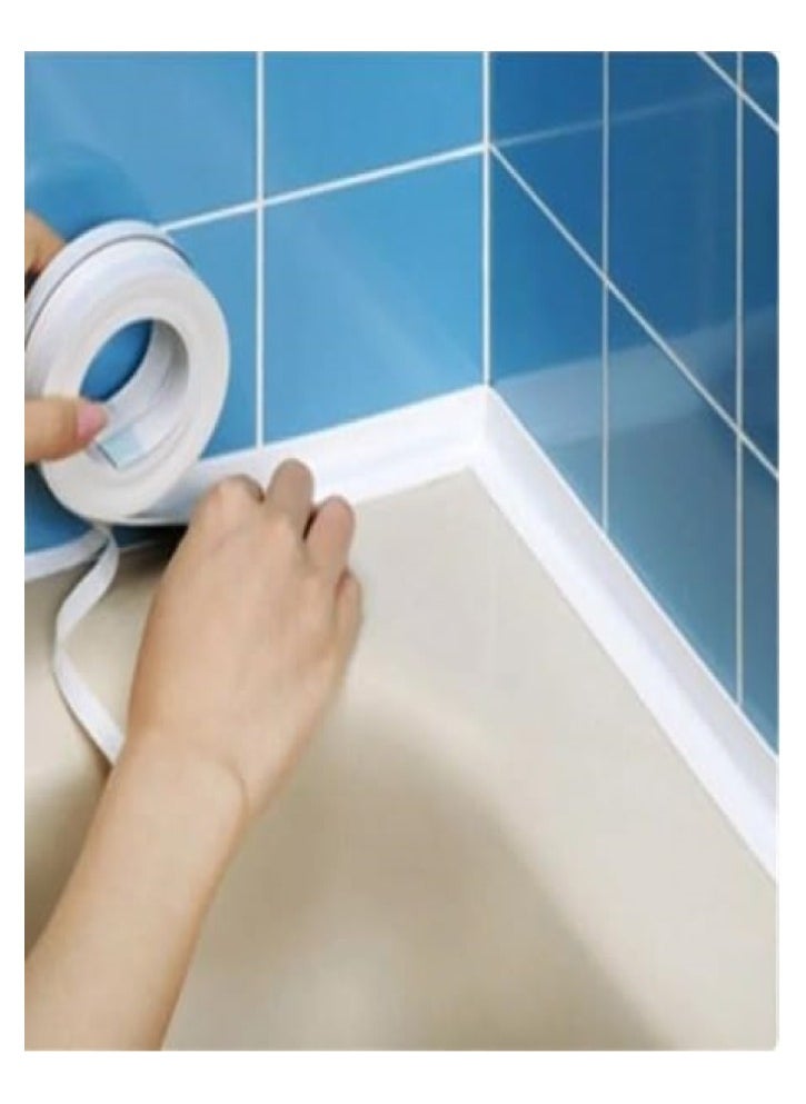RATSAW - Sealing Tape Toilet Sealing Tape Waterproof Mold Moisture Proof High Adhesion Kitchen Bathroom Sealing Tape Dampproof Sealing Sticker for Kitchen Sink Bathroom 3.2m to 3.8cm White - Image 1