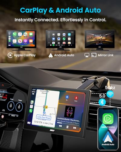 iiwey IK5 9 Wireless Apple CarPlay Android Auto Screen Portable Car Stereo with 4K Dash Cam 1080p Backup Camera Add CarPlay to Any Vehicle Touchscreen Mirror Link - Image 3