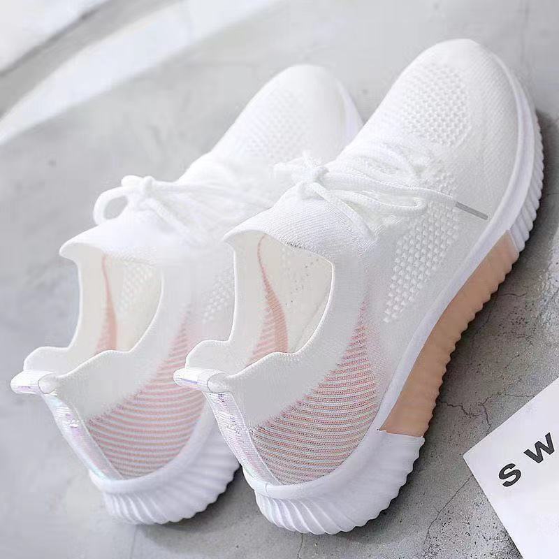 2025 Spring White Shoes Women'S Shoes Flat New Style Breathable Sports Mesh All-Match Summer Thin Hollow White Shoes - Image 2