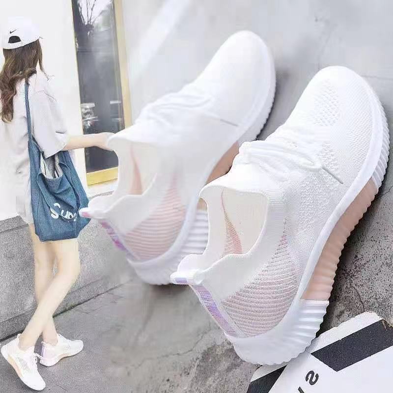 2025 Spring White Shoes Women'S Shoes Flat New Style Breathable Sports Mesh All-Match Summer Thin Hollow White Shoes - Image 3