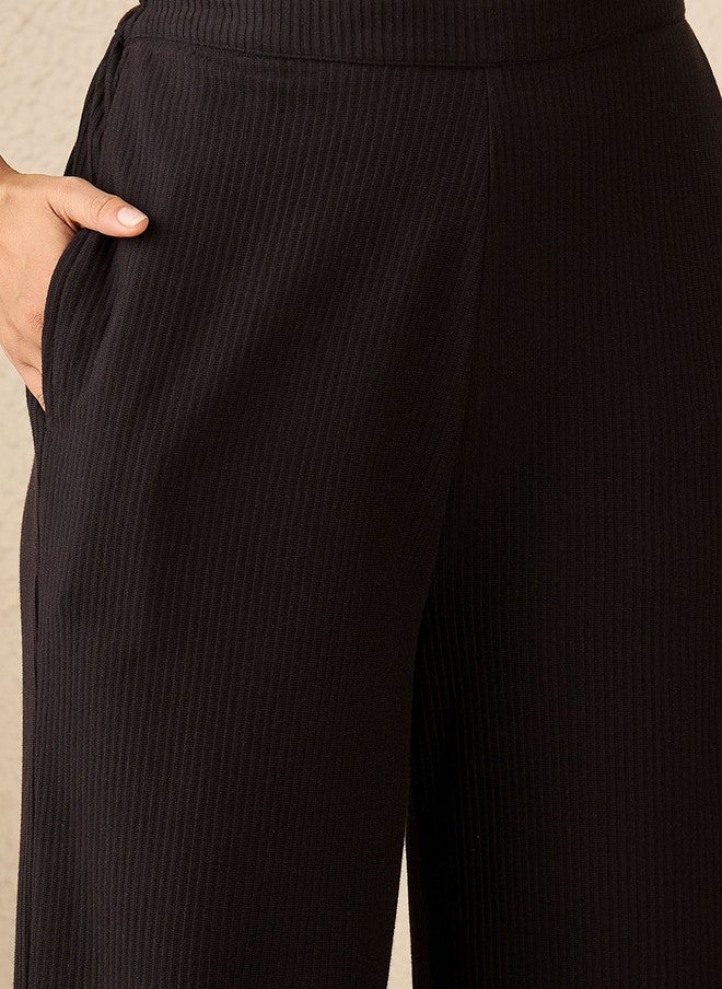 StyleStone طقم قميص وسروال من القطن الخالص بتصميم مضلع أسود من ستايل ستون - Image 3