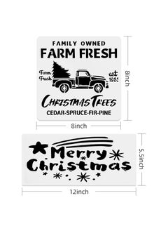 Patelai 9 Pieces Christmas Stencils Set, 8 x 8 Inch and 12 x 5 Inch Reusable Plastic Craft Christmas Template for Art Drawing Painting Spraying Window Glass Door Wood Holiday Xmas Snowflake DIY Decoration  - Image 2