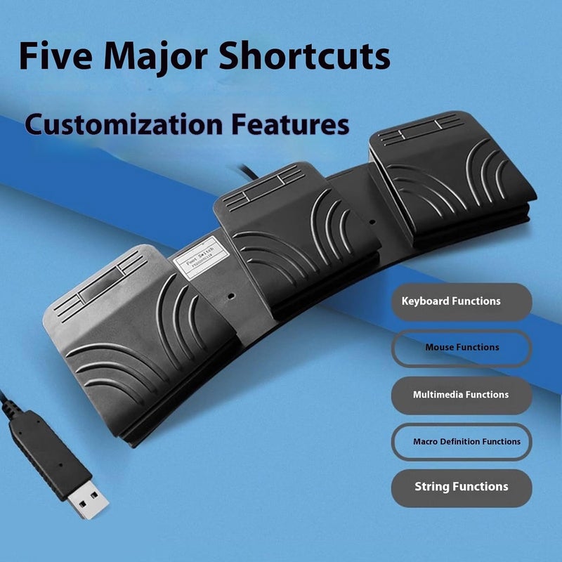 1. 3-Pedal USB Foot Programmable For PC Gaming & Office Macros Foot Pedal - Image 4