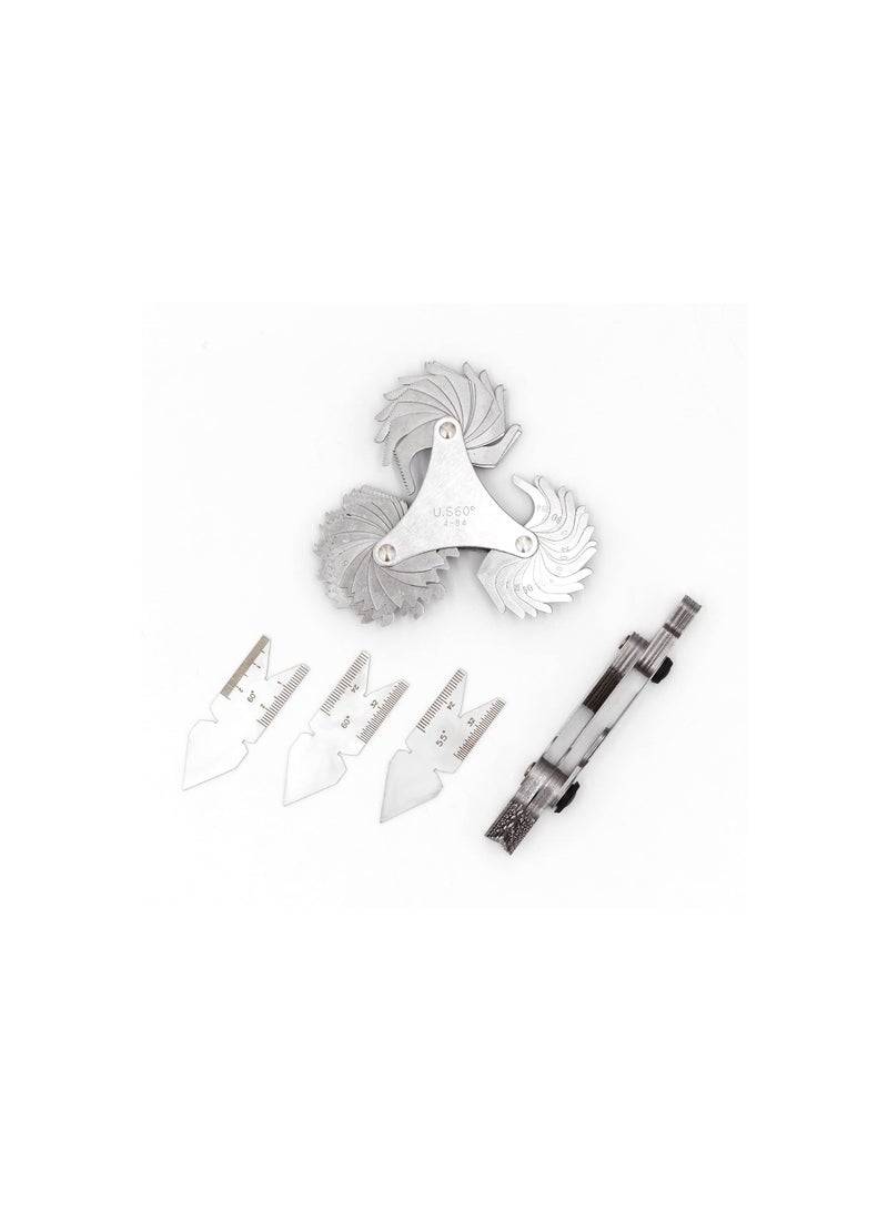 Captaintech Thread Pitch Gauges Measure Tool 3 Pcs 55 & 60 Degree Metric System Centre Gage  + 51Pcs America SAE Type + 52 Pcs Metric & America SAE Type & British Whitworth - Image 2