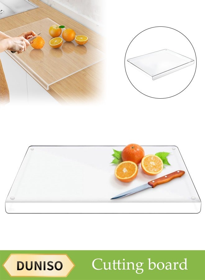 DUNISO لوح تقطيع أكريليك لسطح المطبخ، لوح تقطيع شفاف غير قابل للانزلاق، وسادة حماية لسطح العمل، سميك ومتين، سهل التنظيف، مناسب لمطبخ المنزل والمطعم، 30 * 40 * 3 سم - Image 1