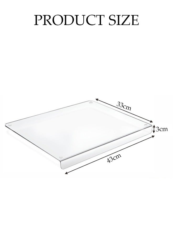 DUNISO لوح تقطيع أكريليك لسطح المطبخ، لوح تقطيع شفاف غير قابل للانزلاق، وسادة حماية لسطح العمل، سميك ومتين، سهل التنظيف، مناسب لمطبخ المنزل والمطعم، 30 * 40 * 3 سم - Image 2