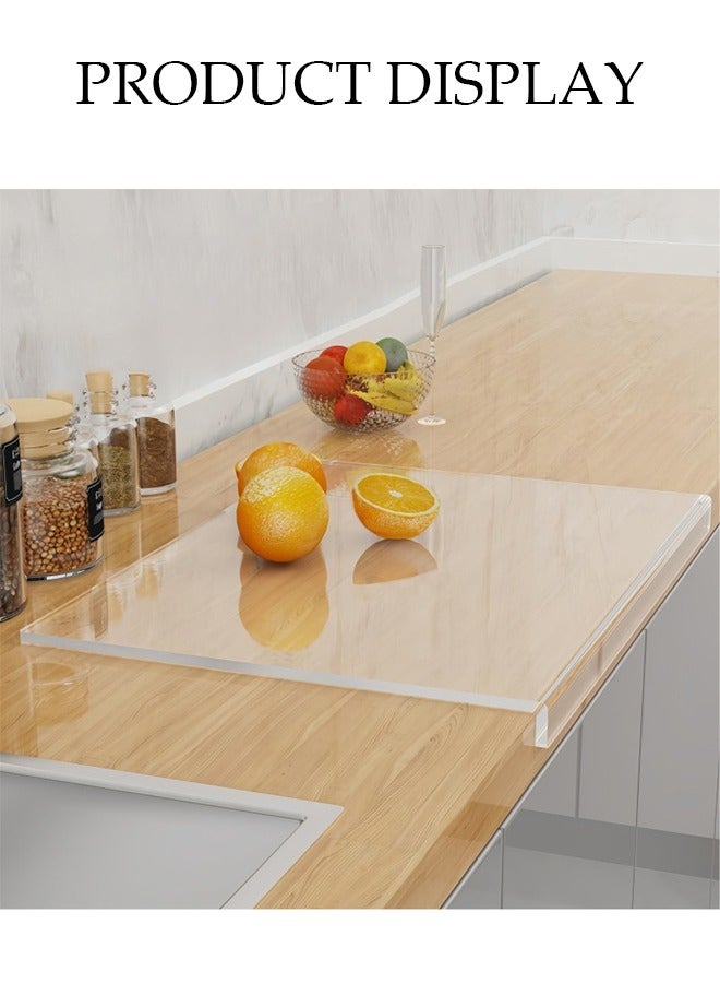 DUNISO لوح تقطيع أكريليك لسطح المطبخ، لوح تقطيع شفاف غير قابل للانزلاق، وسادة حماية لسطح العمل، سميك ومتين، سهل التنظيف، مناسب لمطبخ المنزل والمطعم، 30 * 40 * 3 سم - Image 4