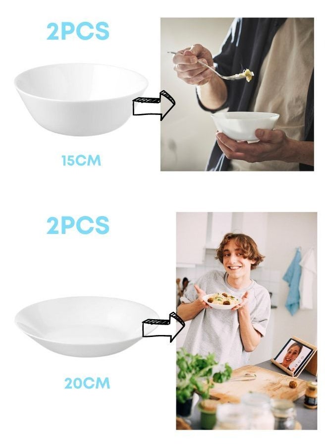 OFTAST Set of 2PCS Deep plate 20CM and 2PCS Bowl 15CM  - Image 1