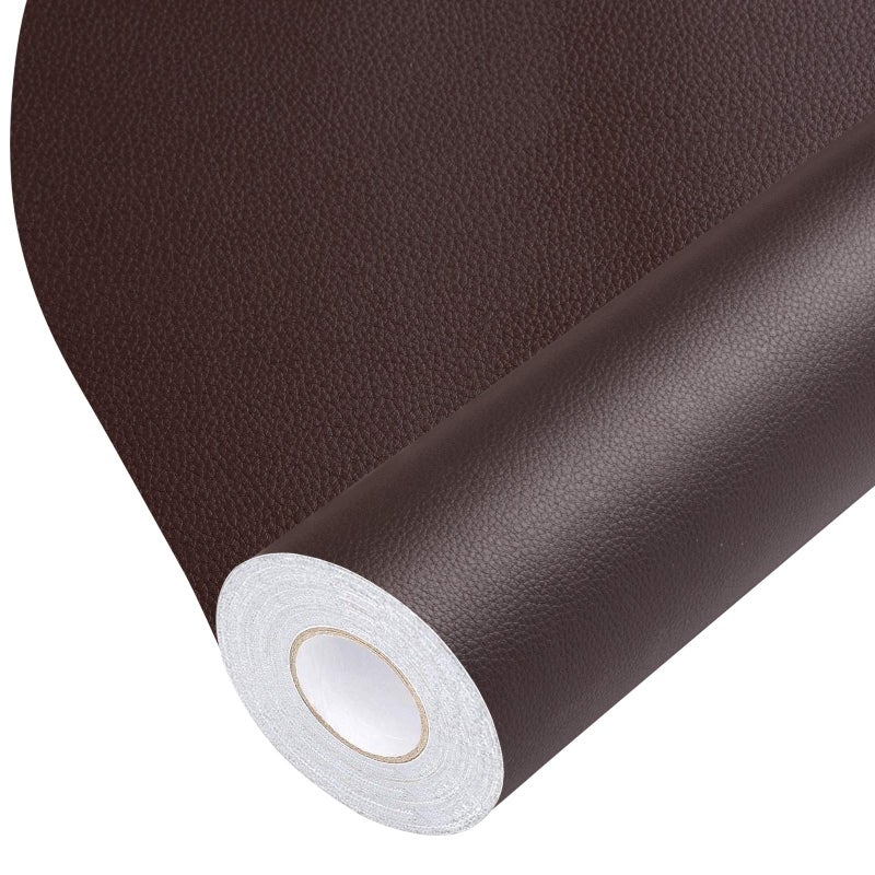 BSZHTECH Leather Repair Tape SelfAdhesive Leather Repair Patch for Couch Furniture Sofas Car Seats Advanced PU Vinyl Leather Repair Kit Dark Brown 17X157 inch