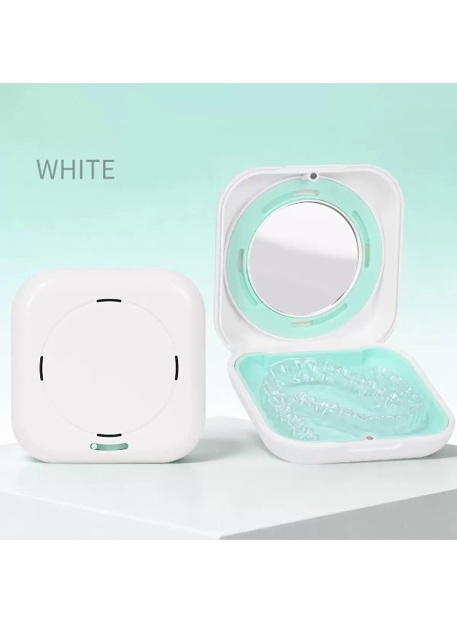 LUBUFAN Braces Storage Box Orthodontic Retainer Bracket Box Portable Denture Storage Box with Mirror - Image 1