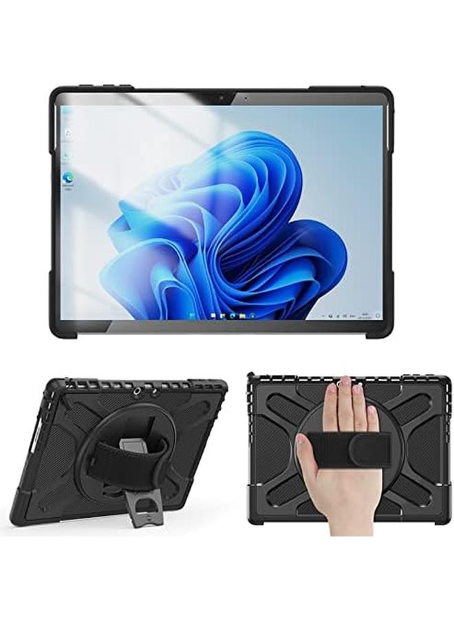 erorex Surface Pro 11 Case 13 Inch 2024 Surface Pro10 Rugged Case For Surface Pro 9 With Kickstand And Hand Strap Heavy Duty Shockproof Compatible With Type Cover Keyboard Black  - Image 2
