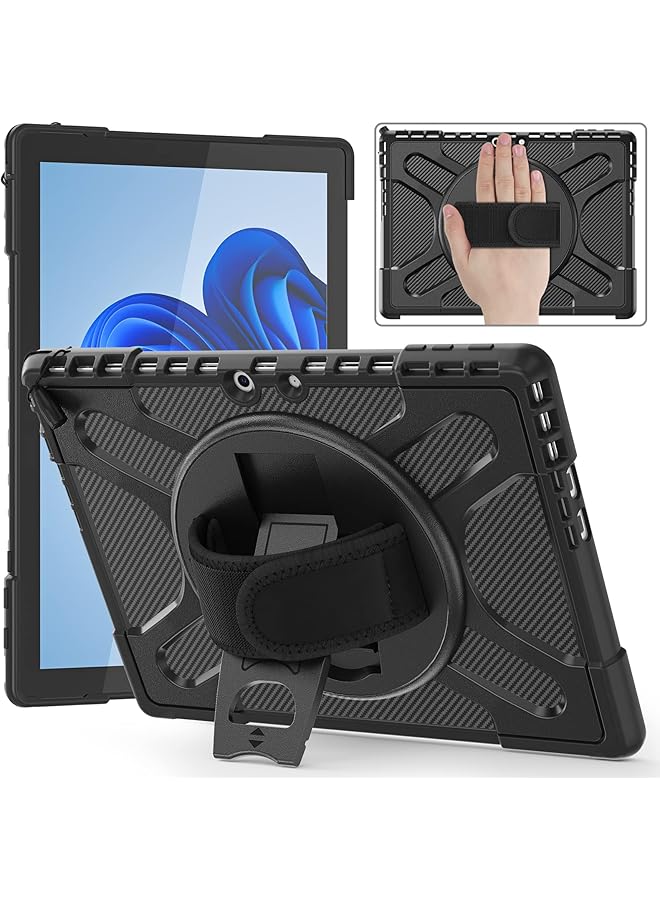 erorex Surface Pro 11 Case 13 Inch 2024 Surface Pro10 Rugged Case For Surface Pro 9 With Kickstand And Hand Strap Heavy Duty Shockproof Compatible With Type Cover Keyboard Black  - Image 1