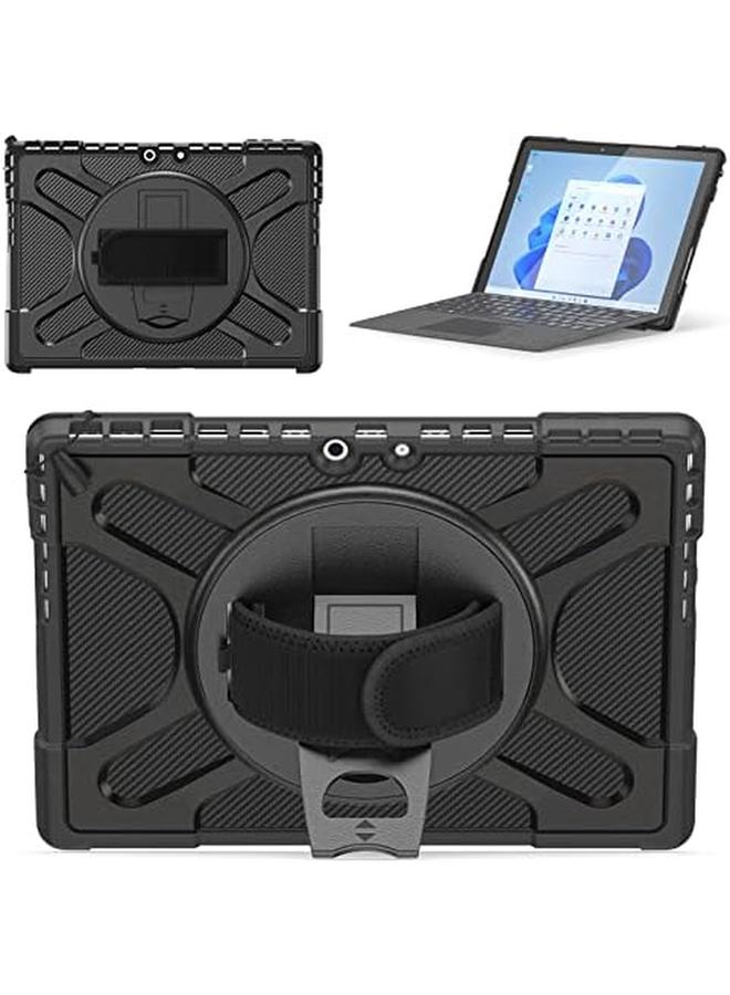 erorex Surface Pro 11 Case 13 Inch 2024 Surface Pro10 Rugged Case For Surface Pro 9 With Kickstand And Hand Strap Heavy Duty Shockproof Compatible With Type Cover Keyboard Black  - Image 3