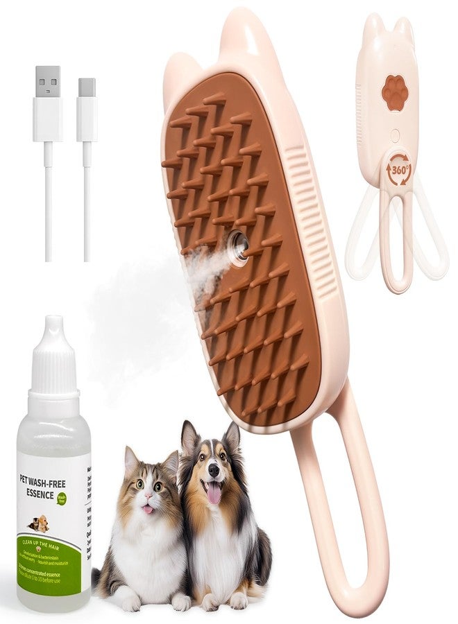 FRESHSOLO Cat Steam Brush for Dog & Cat, Spritz Defur Comb 3 in 1 Pet Rechargeable Steam Brush Tool for Long and Short Haired Cats and Dogs, Anti-Static, Shedding, Detangling, Massage & Combing (White) - Image 1