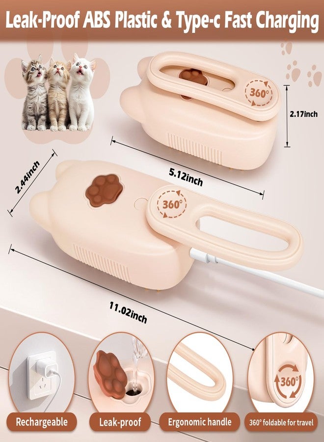 FRESHSOLO Cat Steam Brush for Dog & Cat, Spritz Defur Comb 3 in 1 Pet Rechargeable Steam Brush Tool for Long and Short Haired Cats and Dogs, Anti-Static, Shedding, Detangling, Massage & Combing (White) - Image 3