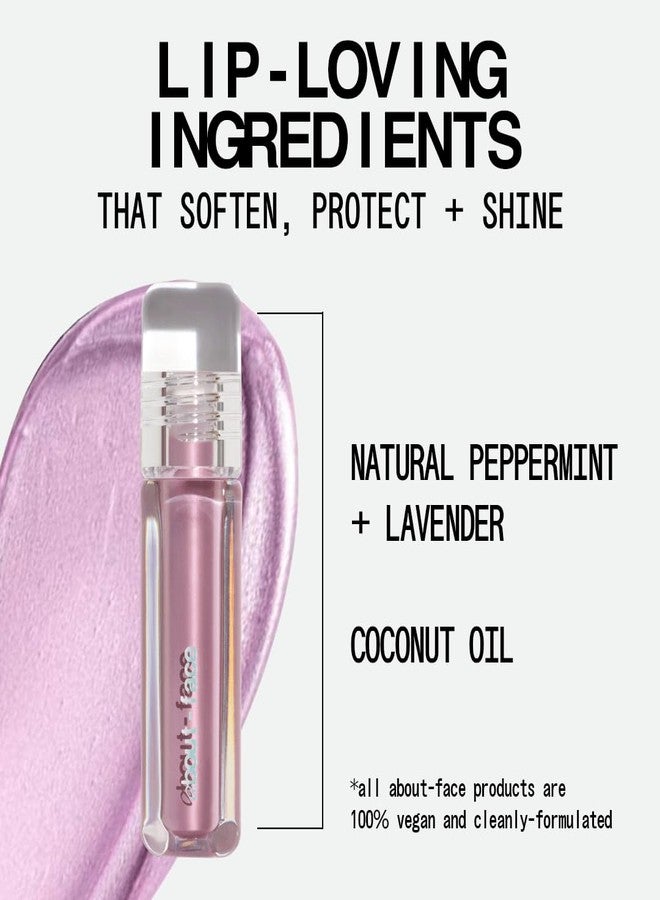 ABOUTFACE about-face Light Lock Lip Gloss Please Obey– Non-Sticky, High-Shine Lip Oil Gloss with Coconut Oil, Peppermint & Lavender – Vegan, Cruelty-Free, Clean Beauty – 0.21 oz (Iced Lavender) - Image 4