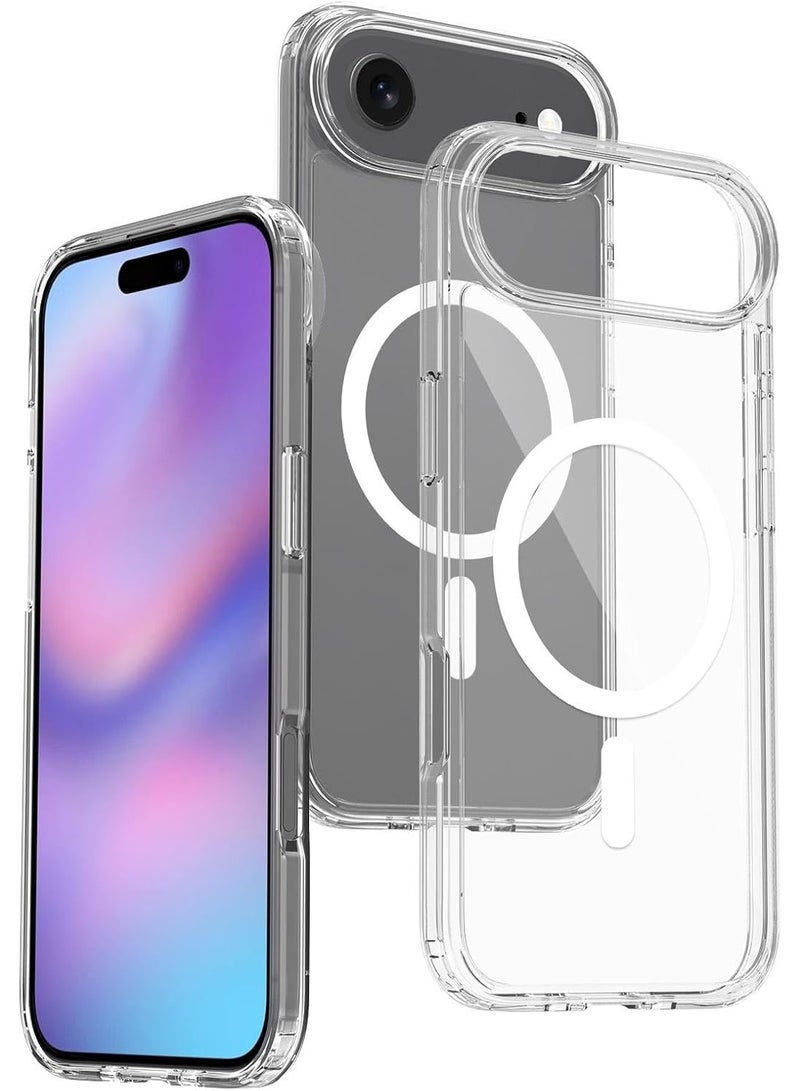 Case for iPhone 17 Air Clear Magnetic Cover Mag Safe Compatible Hybrid Protective Crystal Clear Hard Back Case Shockproof TPU Frame Slim Transparent Case for Apple iPhone 17 Air - Image 1