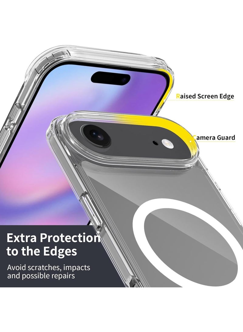 Case for iPhone 17 Air Clear Magnetic Cover Mag Safe Compatible Hybrid Protective Crystal Clear Hard Back Case Shockproof TPU Frame Slim Transparent Case for Apple iPhone 17 Air - Image 4
