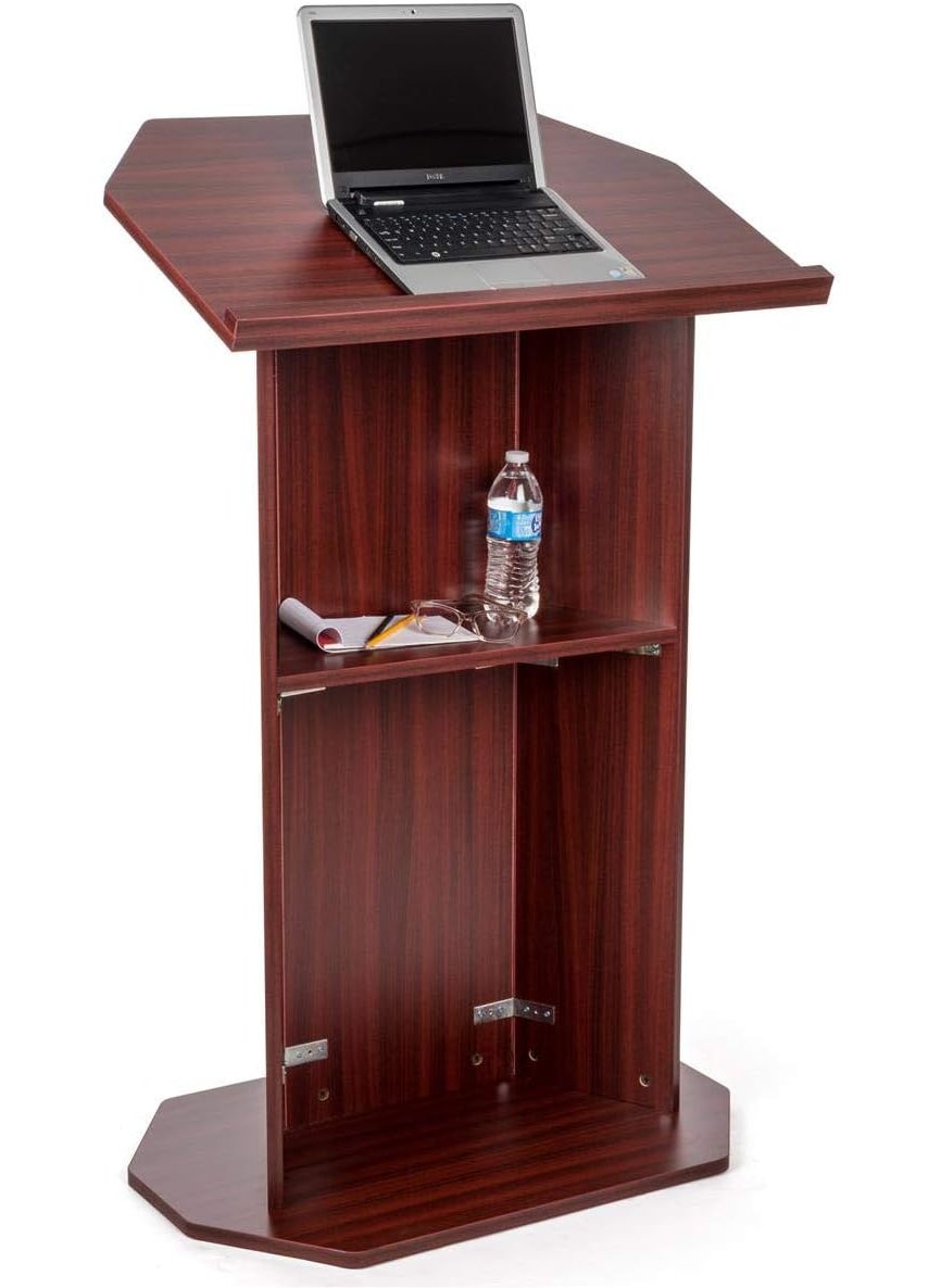 Displays2go Displays2go Affordable Wooden Podium  Mahogany OLILCTOPBSM  - Image 3