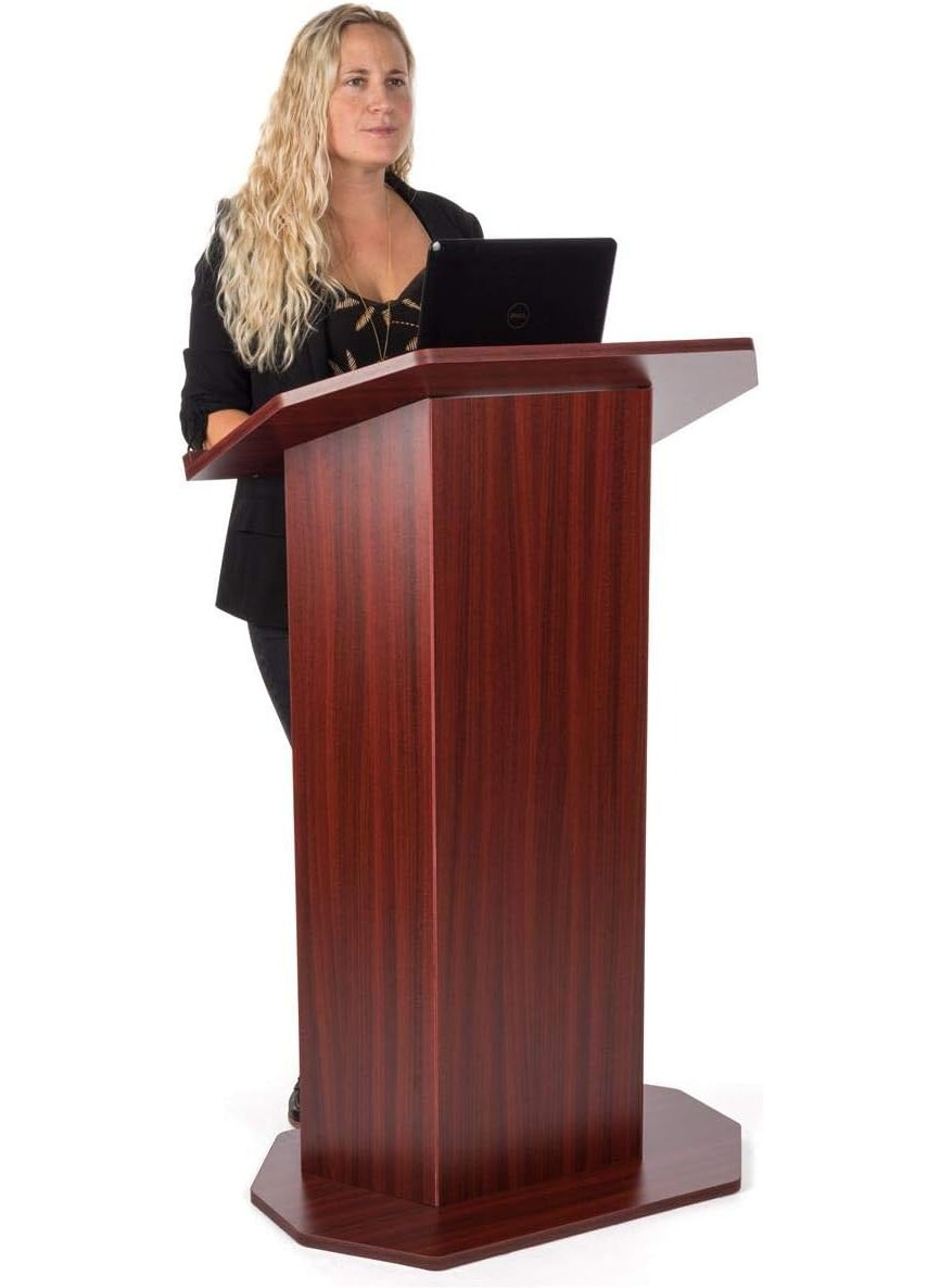 Displays2go Displays2go Affordable Wooden Podium  Mahogany OLILCTOPBSM  - Image 4