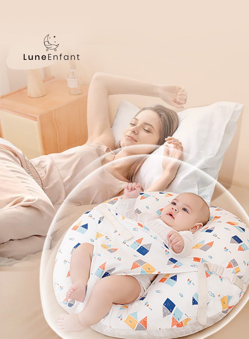 LuneEnfant Ergonomic Baby Nursing Pillow - 15° Incline for Reduced Spit-Ups, Comfortable & Breathable, Back-Support Design for Easy Feeding - Image 4