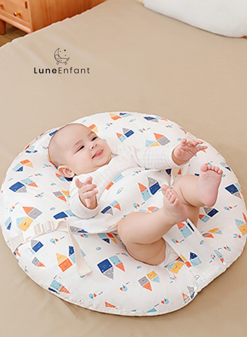 LuneEnfant Ergonomic Baby Nursing Pillow - 15° Incline for Reduced Spit-Ups, Comfortable & Breathable, Back-Support Design for Easy Feeding - Image 1