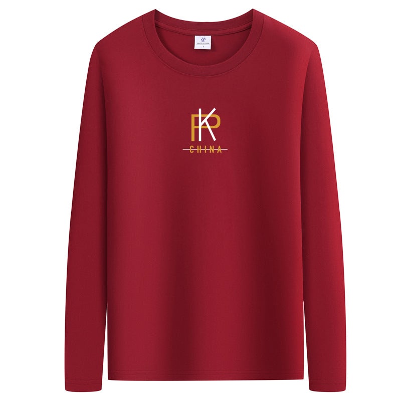 Cotton Long-Sleeved T-Shirt Men'S Spring, Thin Plus Size Loose Fashion Trendy Men'S Plus Size Fat Men'S Clothing - Image 1