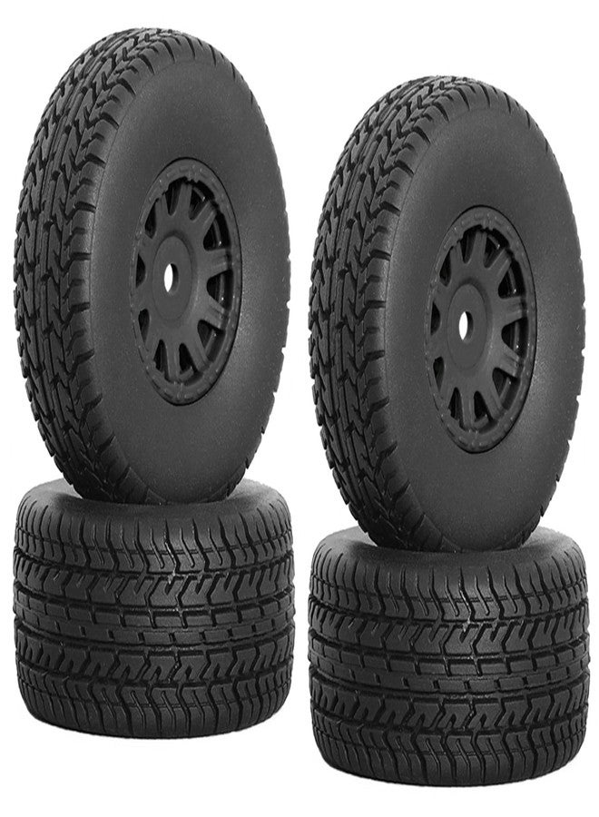 4 عجلات وإطارات مقاس 65 مم لسيارات ARRMA 1/14 Mojave Grom و 1/18 Typhon GROM RC، قطع غيار للترقية، عجلات وإطارات سداسية مقاس 12 مم (أسود) - Image 1