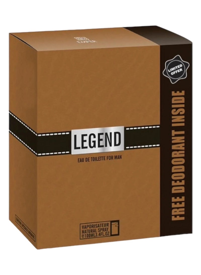 امبر طقم هدايا ليجند مكون من ( او دي تواليت 100مللي - سبراي بيرفيوم 200مللي) رجالي - Image 2