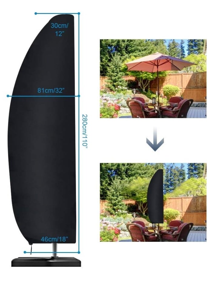 إيونتو غطاء مظلة فناء مقاوم للماء مصنوع من قماش أكسفورد 210D - غطاء مظلة خارجية شديد التحمل بسحاب كامل ورباط، يناسب مظلات الحدائق أو السوق بطول 7-11 قدمًا، مع حقيبة تخزين - Image 4
