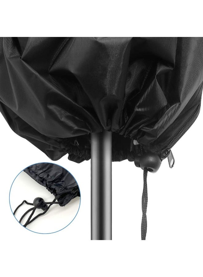 إيونتو غطاء مظلة فناء مقاوم للماء مصنوع من قماش أكسفورد 210D - غطاء مظلة خارجية شديد التحمل بسحاب كامل ورباط، يناسب مظلات الحدائق أو السوق بطول 7-11 قدمًا، مع حقيبة تخزين - Image 5
