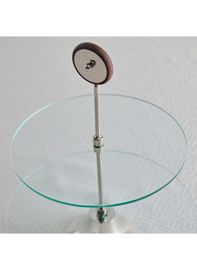 Home Box Aura 2-Tier Glass Serving Platter with Wheel Stem 30 x 40 x 30 cm  - Image 2