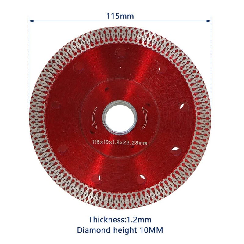 Diamond Saw Blade for Angle Grinder - 105/115/125mm, Ideal for Cutting Marble, Granite, Concrete, and Glass(Red,115mm) - Image 2