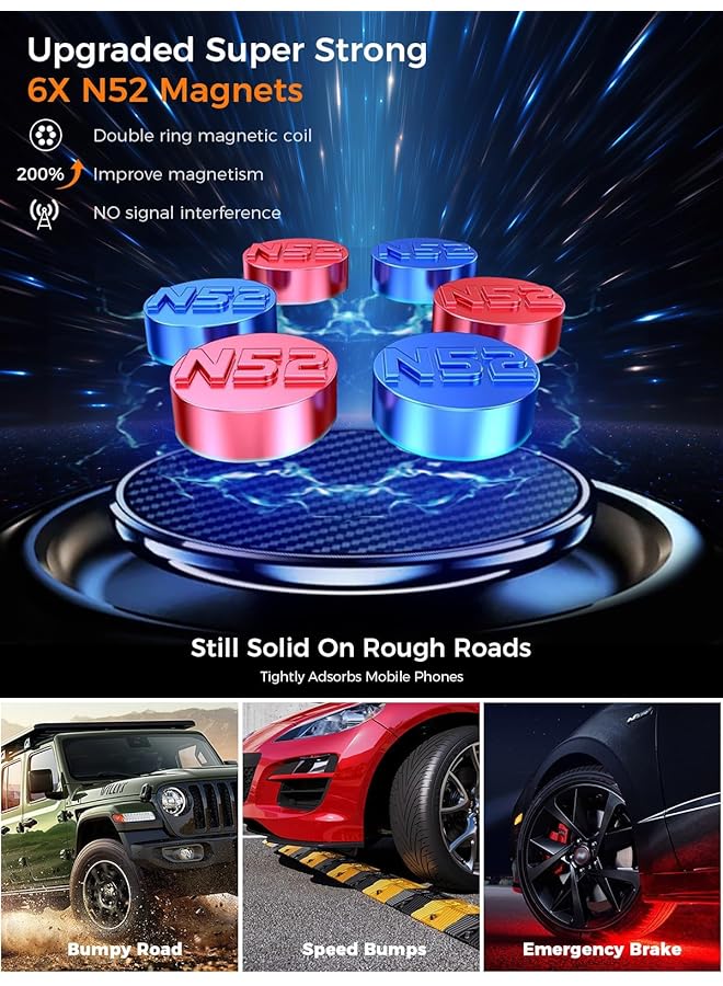 KASTWAVE Multifunction Magnetic Phone Car Mount, With Car Air Fresheners Diffuser, Number Parking Phone Holder Dashboard Phone Holder, Suit For All Phone Model - Image 2