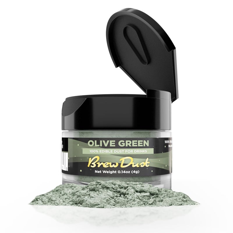 Bakell Brew Dust - Olive Green (4g) | Edible Shimmery Drink Glitter for Beverages, Drinks & Cocktails - Image 1