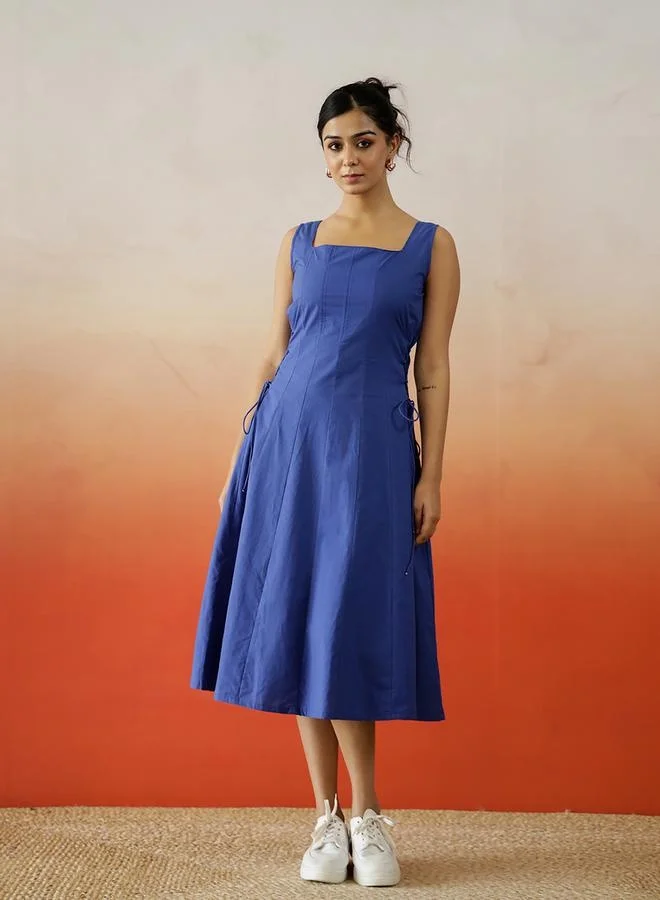 سانسكريتي هومز sanskrutihomes Solid Square Neck Sleeveless Midi Dress