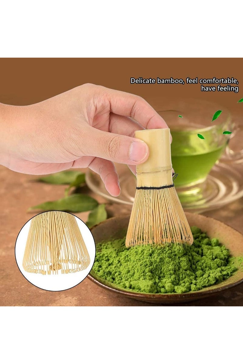 VIUAUAX 4-Piece Matcha Tea Whisk Set,Matcha Whisk Set Bamboo Matcha Tools, Traditional Handmade Matcha Tea Tool Matcha Stirrer Kit Bamboo Spoon with Hook Matcha Brush Placeer Set, Matcha Whisk (Chasen) + Hooked Bamboo Spoon (Chashaku) + Teaspoon + Whisk Holder),for making a Traditional Cup of Japanese Matcha Tea - Image 2