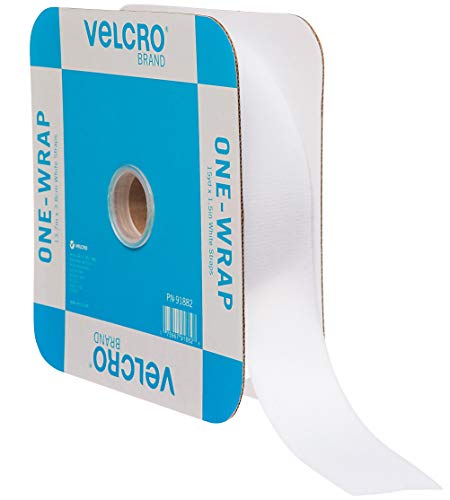 VELCRO Brand رباطات تجميع VELCRO – مشابك قابلة لإعادة الاستخدام للحفاظ على الأسلاك والكابلات مرتبة – لفة قابلة للقطع، 45 قدم × 1 1/2 بوصة، أبيض، 91882 - Image 1