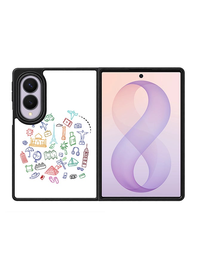 Stylizedd Rugged Case for Samsung Galaxy Z Fold8- Slim Fit Hybrid Rubber Cover Traveler - Image 1
