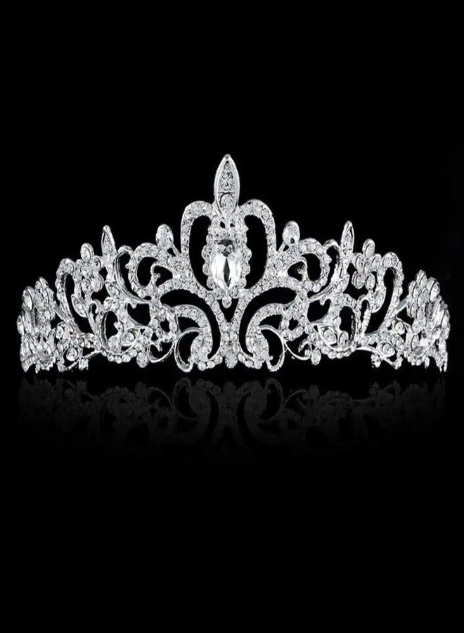 AXX Princess Crown for Women, Crystal Queen Tiaras for Girls Bridal Hair Accessories Gifts for Birthday Wedding Prom, Bridal Party, Pageant, Halloween Christmas Costume (A#-Silver 3 Pcs) - Image 5