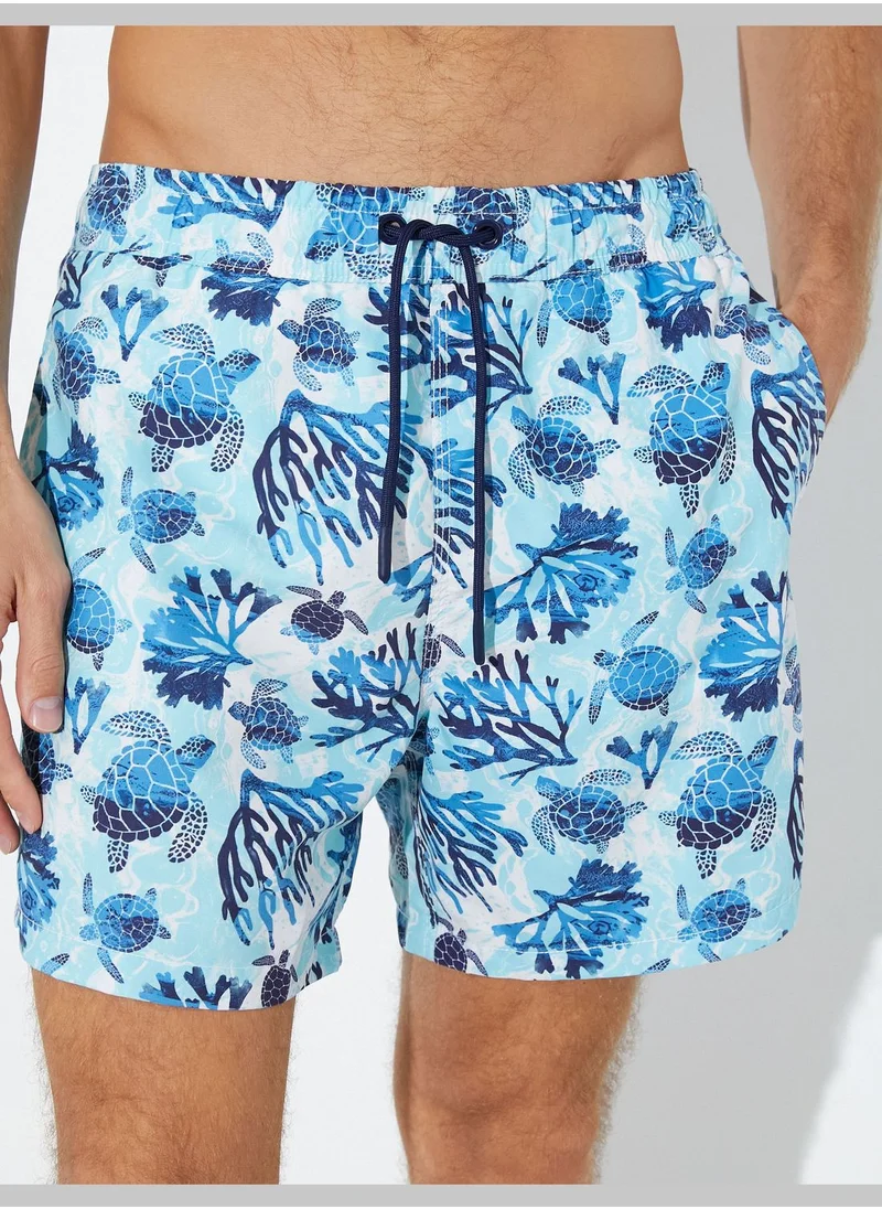 كوتون Drawstring Pocket Detail Swim Shorts