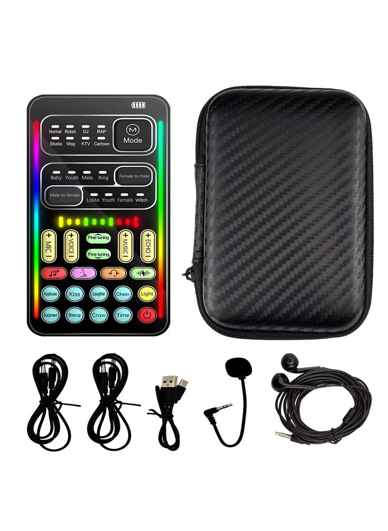 Sunbmebge - Portable Sound Card Handheld Microphone Voice Changer with Sound Multi-Function Effect Machine Voice Disguiser Mini Device for Mobile Phones PC Laptops PS4 Xbox One Games - Image 1