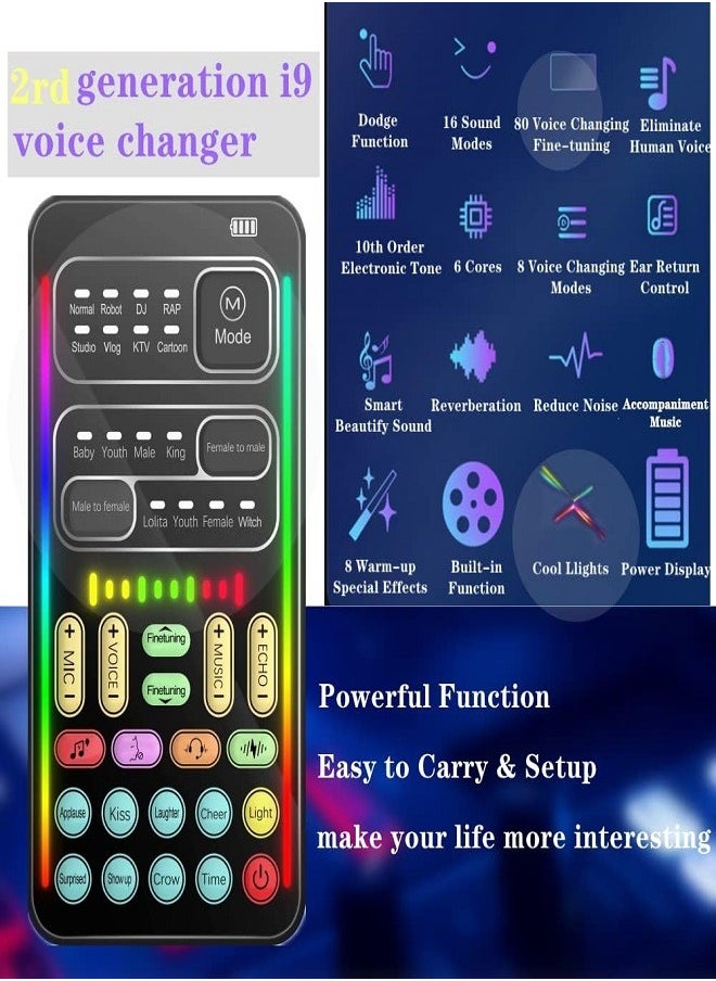 Sunbmebge - Portable Sound Card Handheld Microphone Voice Changer with Sound Multi-Function Effect Machine Voice Disguiser Mini Device for Mobile Phones PC Laptops PS4 Xbox One Games - Image 1