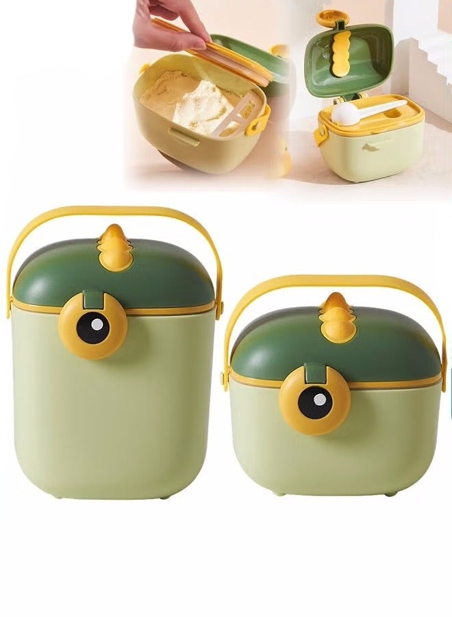 ميكسد عبوات توزيع حليب الأطفال المحمولة للسفر، قطعتان صغيرتان وكبيرتان، لتخزين الحلوى والفاكهة والوجبات الخفيفة مع مغرفة ومقياس مرئي، خالية من مادة BPA - Image 1