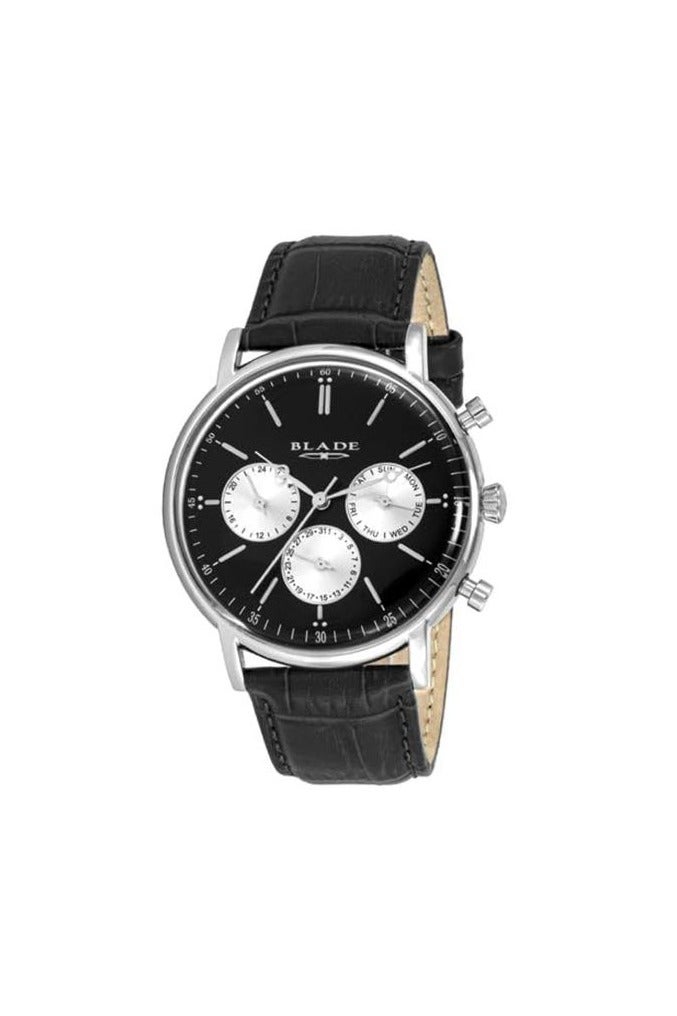 Blade BLADE Alpha Mono 3663G1SMN SS & Leather Strap Multifunction Men's wrist Watch