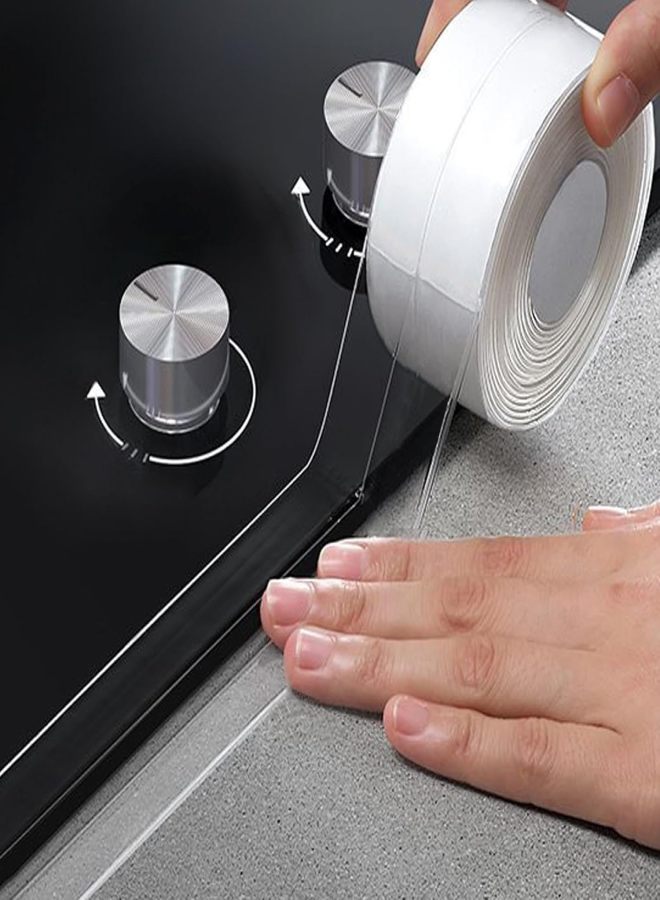 Cinta de Calafateo Transparente Autoadhesiva Impermeable, Cinta Adhesiva de Calafateo Transparente para Sellado de Cocina y Pared, Tira Selladora de Calafateo para Baño, Inodoro, Bañera, Fregadero - Image 1