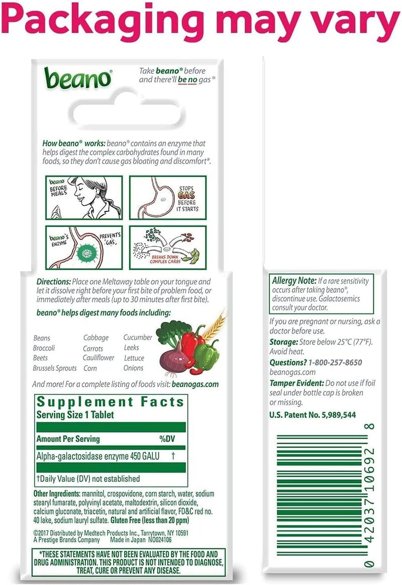 Beano Meltaways | Gas Prevention & Bloating Relief | Strawberry Flavor | 15 Count | Pack of 3 - Image 3