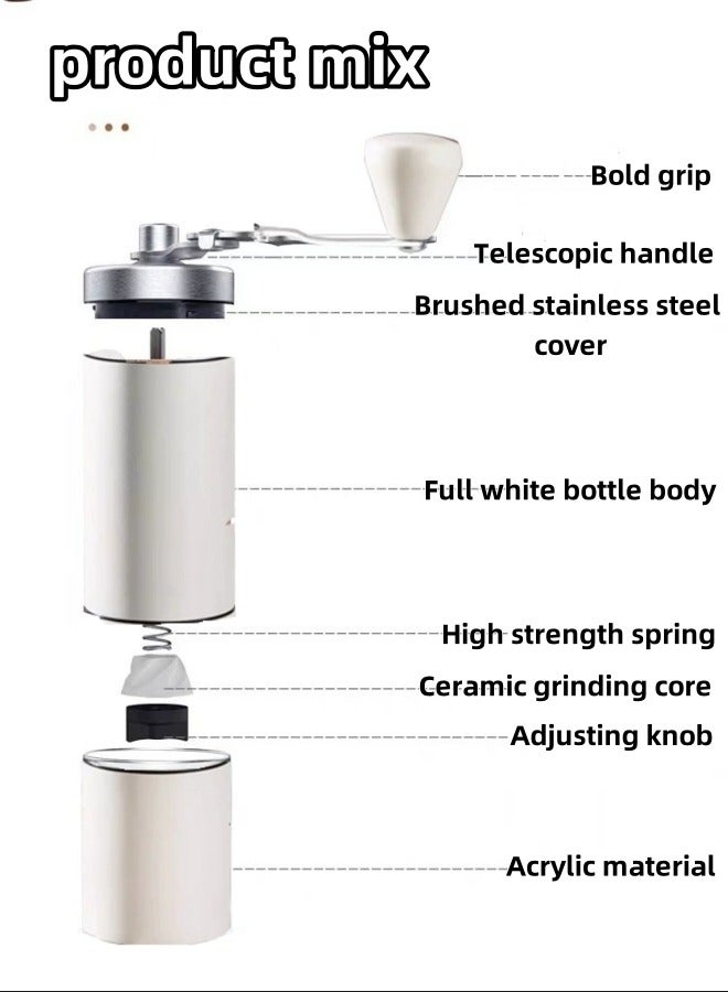 VarietyVoyageD Handmade coffee bean grinder with adjustable settings,Coffee Grinder Mini Stainless Steel Adjustable Hand Manual Wooden Handmade Bean Grinders Mill Kitchen Tool Grinders - Image 3