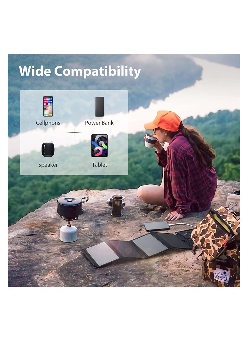 Generic 3 USB Ports 28W Solar Charger(5V/4.8A Max), Portable SunPower Solar Panel for Camping, IPX4 Waterproof, Compatible with iPhone 11/XS/XS Max/XR/X/8/7, iPad, Samsung Galaxy LG etc.  - Image 4